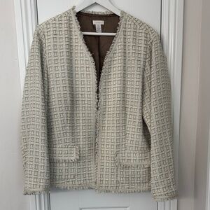 Chico's Cream Textured Women's Blazer